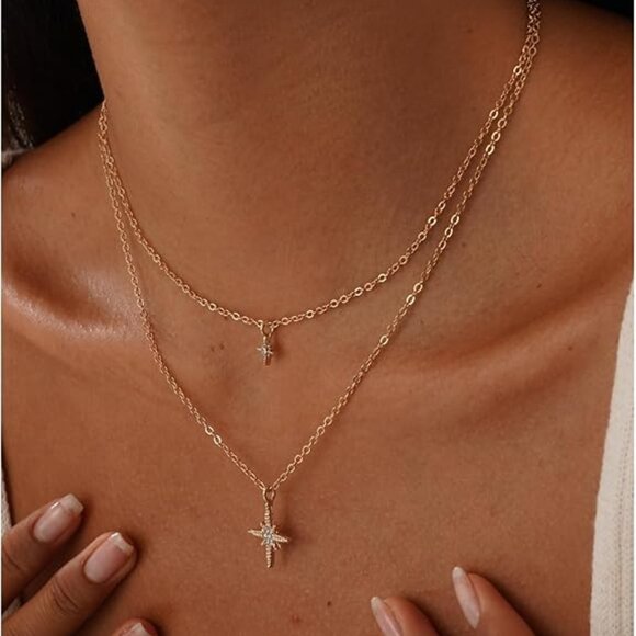 Neiman Marcus 14K Gold Plated Polaris Starburst Necklace - Picture 1 of 5